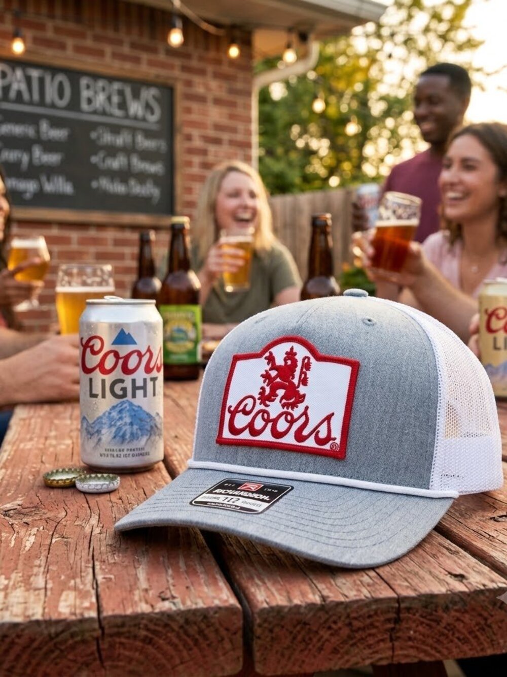 Retro Coors Trucker Hat Beer Brewery Patch Heather Gray Richardson 112 80s Party - Picture 1 of 5